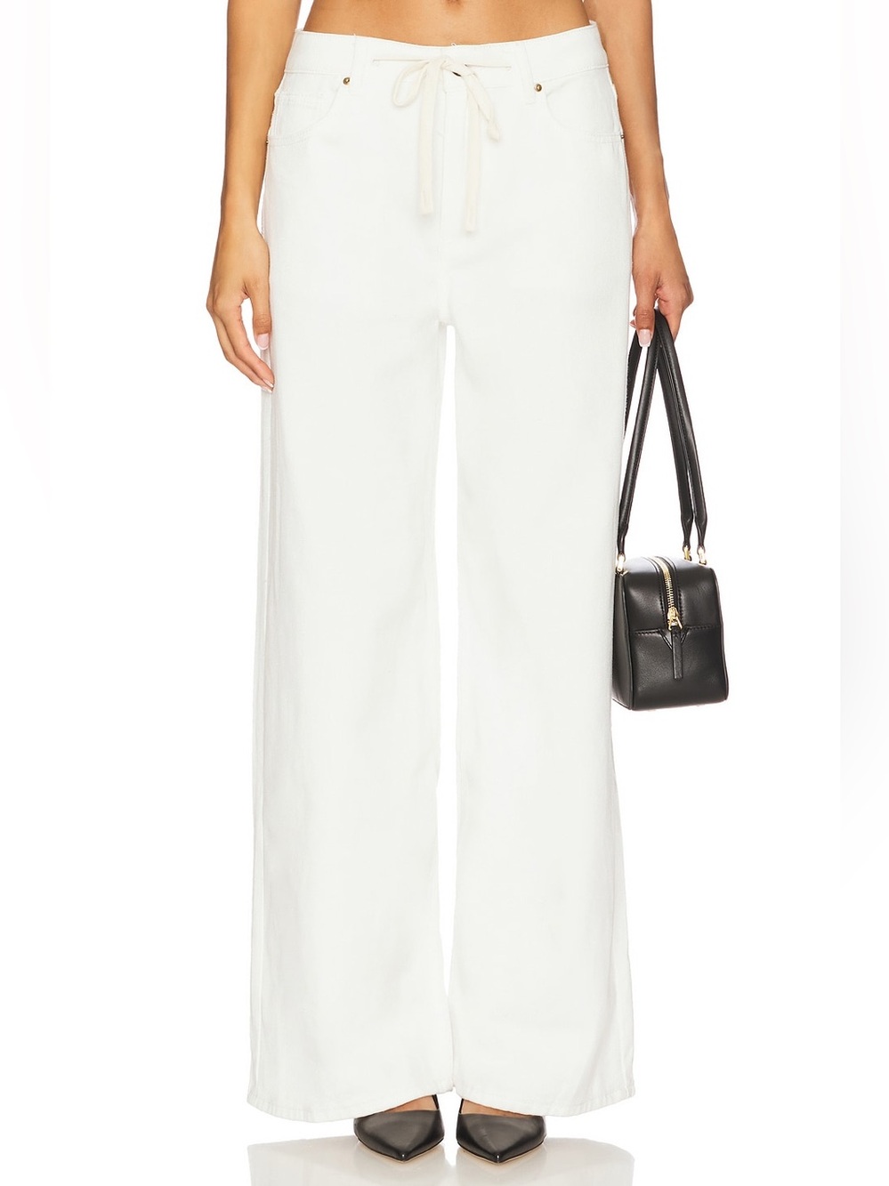 Lioness White Wide-Leg Drawstring Pants